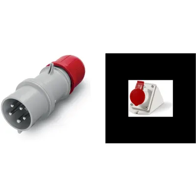 Pachet Fisa si Priza Aplicata Scame 32A 3P+N+E 6H IP44 (346-415V) - Conexiune Industriala Puternica si Sigura