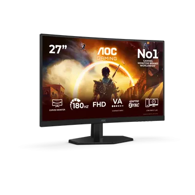 Monitor Gaming AOC C27G42FE, 27", 1920 x 1080 pixeli, Black, Red, 3 ani Garantie