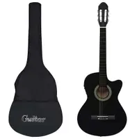 Gossi set chitara acustica cu egalizator, 12 piese, 6 corzi, negru