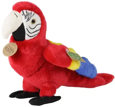 Jucărie de pluș Rappa Eco Friends - Papagal Arara roșu, 24 cm