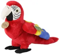 Jucărie de pluș Rappa Eco Friends - Papagal Arara roșu, 24 cm
