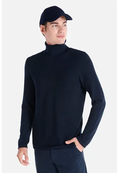 Pulover De Barbati Albastru Marin Regular Fit - Ocean Blue