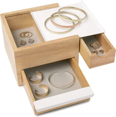 Cutie pentru bijuterii și accesorii Umbra - Mini Stowit, lemn natural