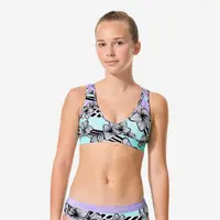 Sutien de baie surf formă triunghiulară Imprimeu floral Lily vaya Mov Fete