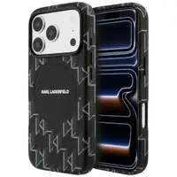 Husa MagSafe pentru Apple iPhone 17 Pro, Karl Lagerfeld, KL Monogram Logo, Neagra