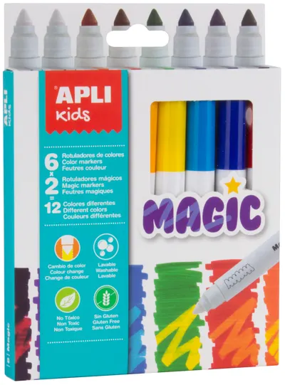 Set carioci APLI - Magic, 8 bucati, 12 culori
