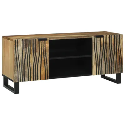 Gossi cabinet tv 105x33.5x46 cm lemn masiv de mango si lemn ingenunchiat