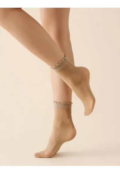 Sosete lycra bej cu inimioare 710 Lovie 20 den - Bej