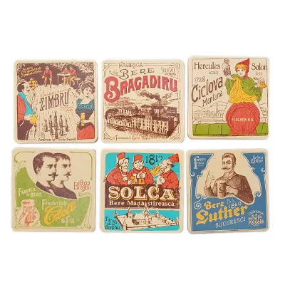Set 6 suporturi pahare - Reclame vechi