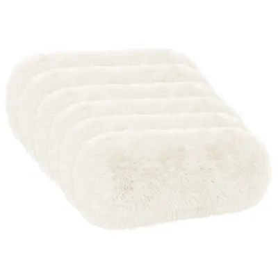 vidaXL Husă pentru pernă 6 pcs HEERLEN Alb Ø 15 x 40 cm Fleece PV