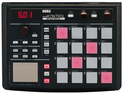 Controler MIDI de studio Korg – PadKONTROL KPC-1, negru