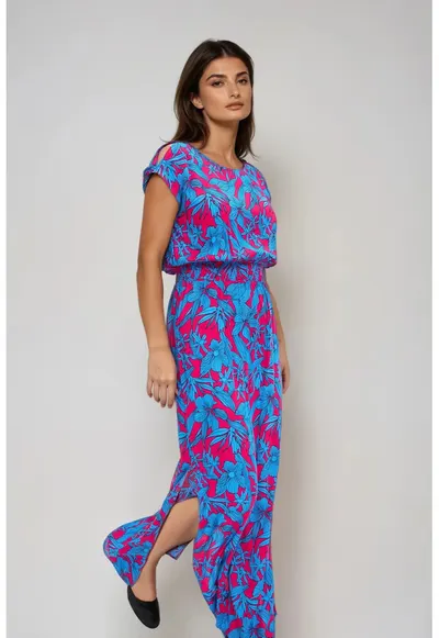Rochie Maxi din Vascoza Fucsia - Fucsia