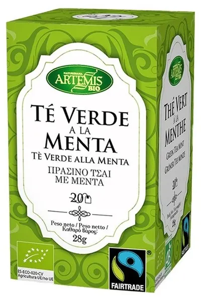 Ceai verde bio cu mentă, 20 plicuri filtrante, Artemis Bio