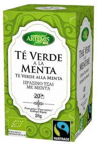 Ceai verde bio cu mentă, 20 plicuri filtrante, Artemis Bio