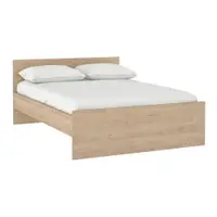 Pat matrimonial în culoare naturală cu aspect de lemn de stejar 160x200 cm Naia – Tvilum