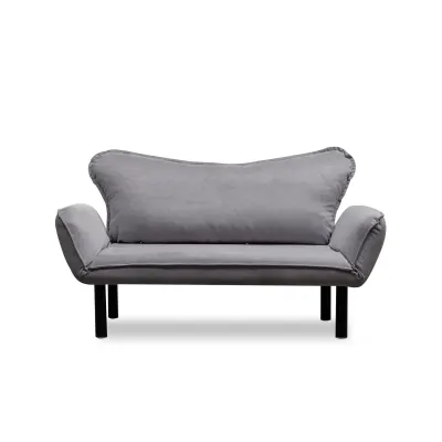 Canapea extensibila CHATTO, 2 locuri, gri, 150x70x75 cm