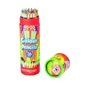 Creioane colorate Keyroad KR972719, triunghiulare, 36 culori, cutie carton
