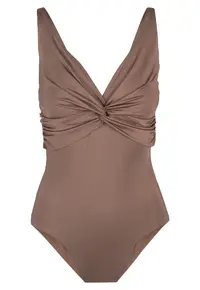 Costum de baie intreg cu detaliu rasucit 31375 - Maro