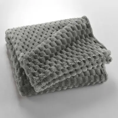 Pătură gri din microflanel 125x150 cm Mini Frosty – douceur d'intérieur