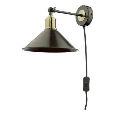 Aplica Jalen 1 Light Wall Light Graphite Antique Brass