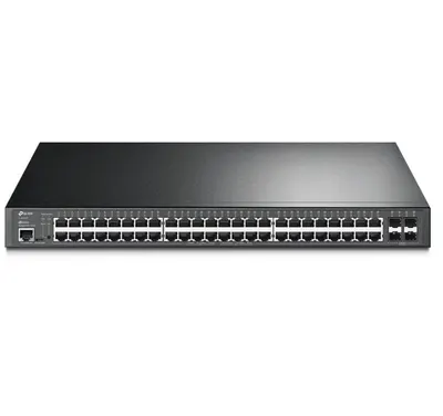 "JetStream™ 52-Port Gigabit L2+ Managed Switch with 48-Port PoE+ PORT: 48× Gigabit PoE+ Ports, 4× Gigabit SFP Slots, RJ45/Micro