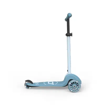 Trotineta pentru copii Scoot and Ride Highwaykick 3S Led Steel pliabila, reglabila, roti led, 3 ani+, greutate suportata 50 kg
