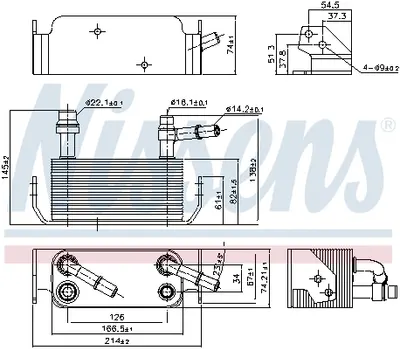 Radiator ulei termoflot potrivit LAND ROVER DISCOVERY IV, RANGE ROVER SPORT I 3.0 3.0D 3.6D 04.06-12.18