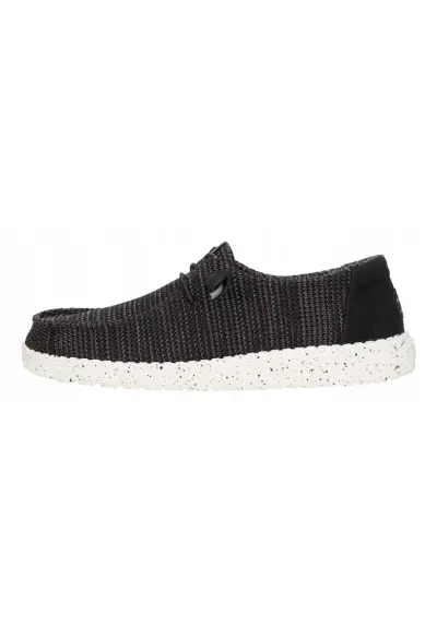 Mocasini Dama - Hey Dude - Wendy Stretch Sox - negru alb - marimea