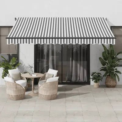 Gossi copertina retractabila automat led-uri antracit/alb 400x350 cm