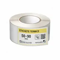 Rola etichete autoadezive termice 50x90 mm, adeziv removable, 500 etichete rola