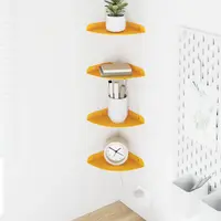 vidaXL Raft Suspendat pentru Colț 4 buc. Galben muștar 15 x 15 x 2 cm