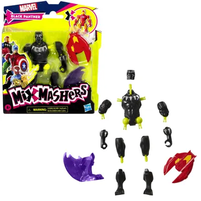 Figură de acțiune Hasbro Marvel MixMashers - Black Panther, 12 cm