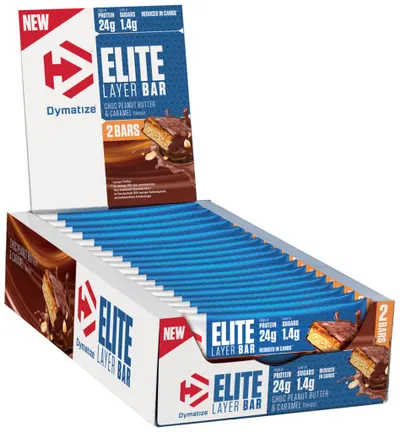 Elite Layer Batoane proteice, unt de arahide și caramel, 18 buc, Dymatize