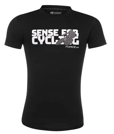 Tricou Force Sense, negru, print alb, S