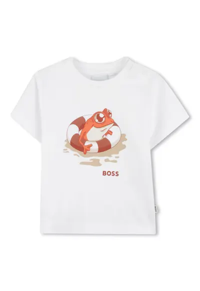 Tricou din bumbac cu imprimeu grafic - Alb