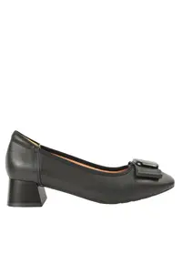 Pantofi casual - dama - M470020A negru - piele naturala - cu toc - Negru
