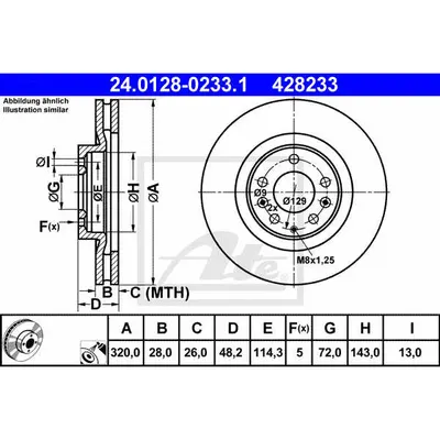 Disc frana ATE 24.0128-0233.1