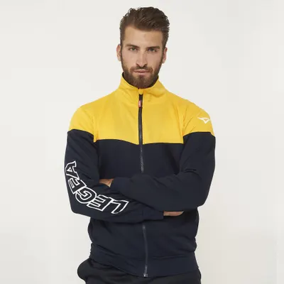 Senior Running Giacca Antivento Traspirante Blu-Ocra Ontario