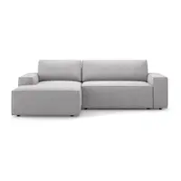 Colțar gri deschis extensibil cu tapițerie din țesătură bouclé (cu colț pe partea stângă ) Jodie – Micadoni Home