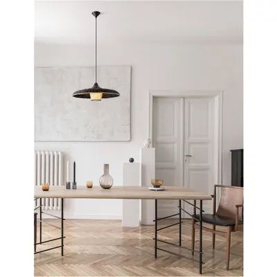 Lampa suspendata CAPA Colourful Natural Rattan Negru & Brown Negru Fabric Wire & Baza LED E27 1x12W 230V Fara bec IP20