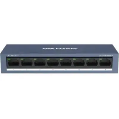Switch 8 porturi Hikvision DS-3E0108-O, 10/100Mbps, IEEE 802.3, IEEE 802.3u, IEEE 802.3x