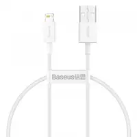 Cablu Date si Incarcare USB-A - Lightning Baseus Superior Series, 20W, 0.25m, Alb CALYS-02