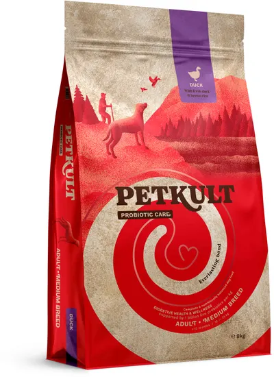 Petkult Probiotic Mediu Adult Cu Rata si Orez, 8 kg