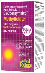 BioCoenzymated Methylfolate + В12, 60 tablete, Natural Factors