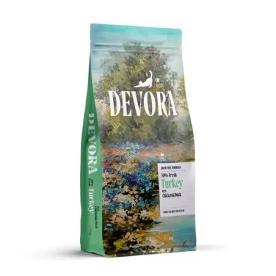 Hrana uscata pentru pisici Devora Kitten Grain Free cu curcan, pui si rata 7.5 kg