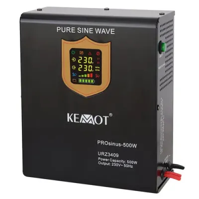 UPS Kemot URZ3409 Sinus Pur 500W 12V, pentru centrale termice (Negru)