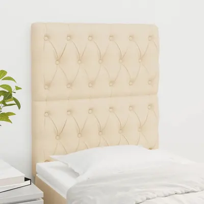 vidaXL Tăblie de pat crem 80x7x118/128 cm, material textil