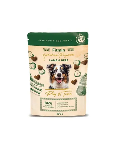 FITMIN NP Play and Train Lamb and Beef 400 g recompensă pentru antrenament cu miel și vită