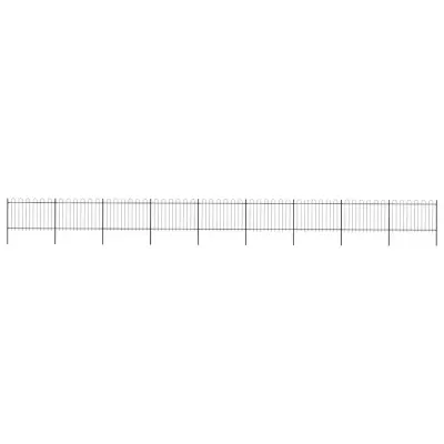 vidaXL Gard de grădină cu vârf circular din oțel 1506x120 cm, negru