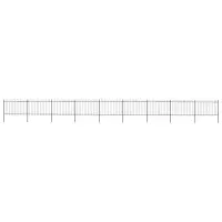 vidaXL Gard de grădină cu vârf circular din oțel 1506x120 cm, negru
